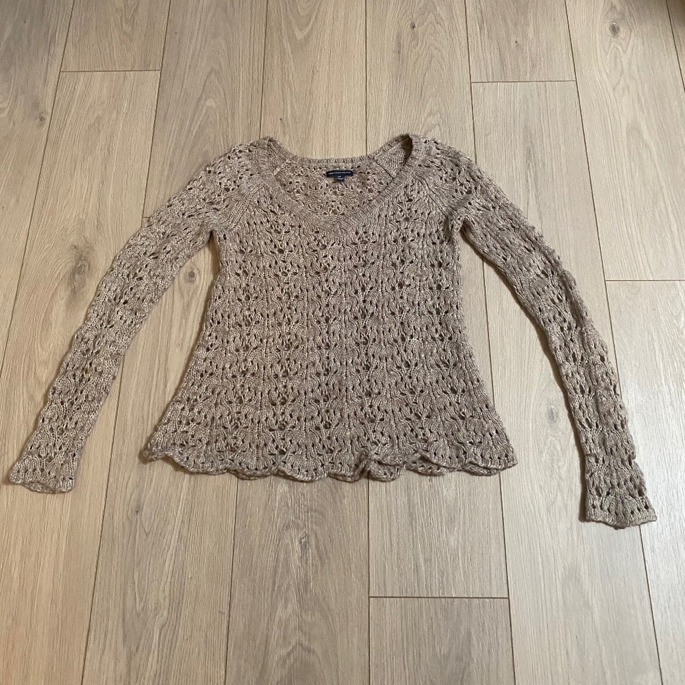 American Eagle Outfitters Tan Brown Knit Sweater Small